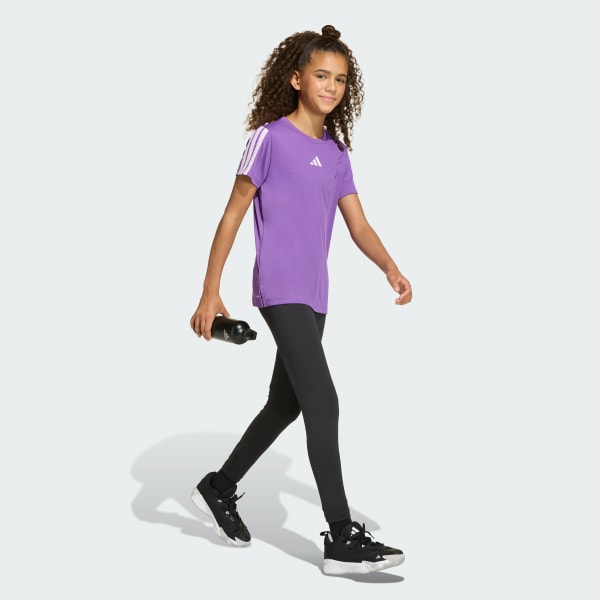 Mor Training Essentials 3-Stripes Çocuk Tişört