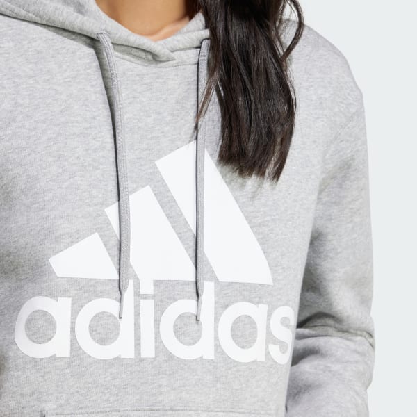 Women s Adidas Essentials Big Logo Fleece Hoodie Size XL Medium Grey Heather