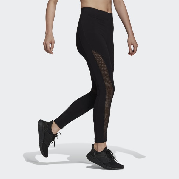 Adidas Aeroready Women's Mesh Panel Leggings Black/Pink (GL4041) Size M