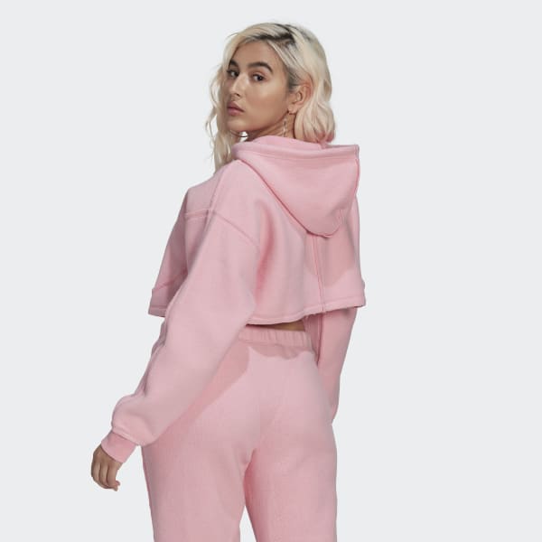 Pink Crop Full-Zip Loungewear hættetrøje CC395