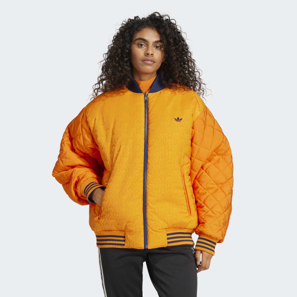 adidas 70s Reversible Oversized Bomber Jacket - Orange | adidas India
