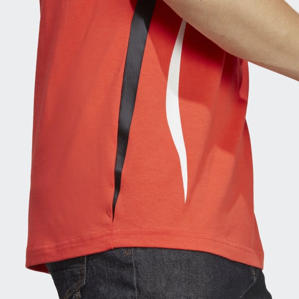 Czerwony Colourblock Tee