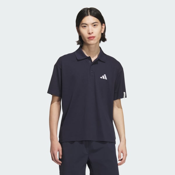 Biru Polo Shirt Lengan Pendek Essentials Plus Loose Fit Small Logo