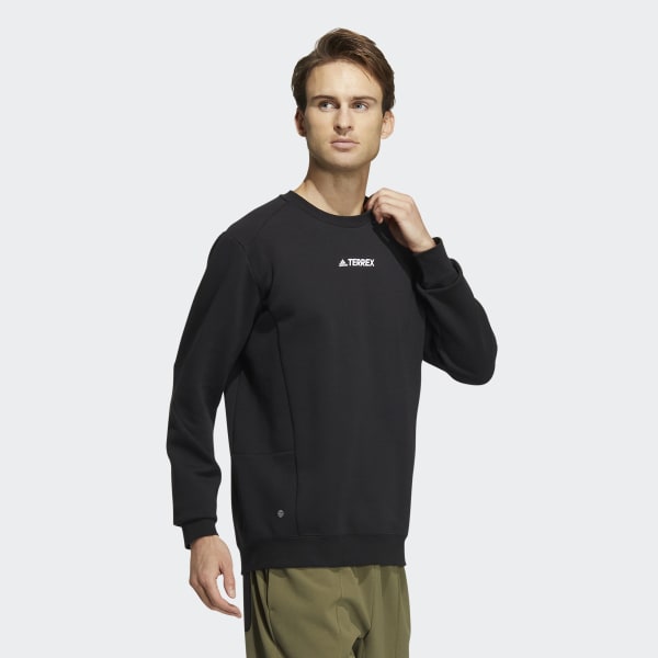 Negro Polera Terrex Logo Cuello Redondo (Unisex) FQZ10