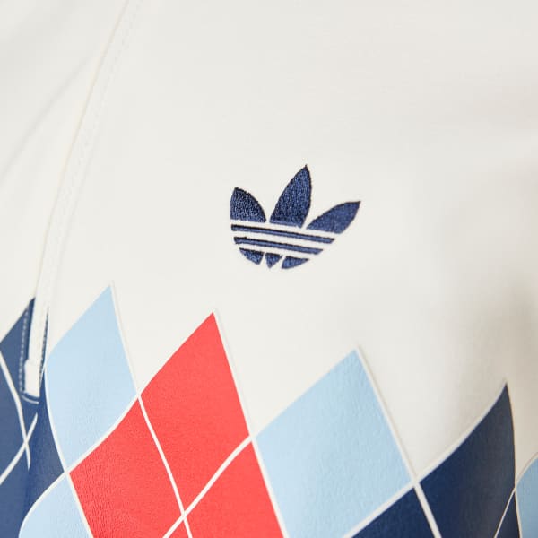 セール 登場から人気沸騰 Printed Argyle Originals adidas 1/4-Zip White - Sweatshirt レディースウェア