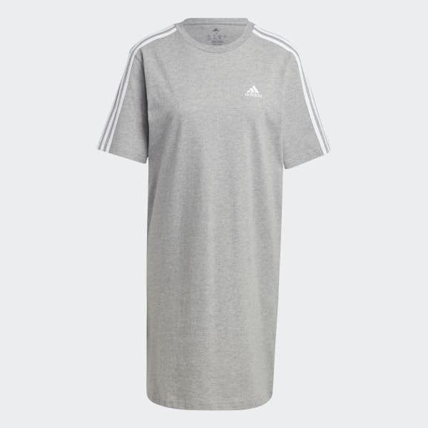 Grijs Essentials 3-Stripes Single Jersey Boyfriend T-shirtjurk