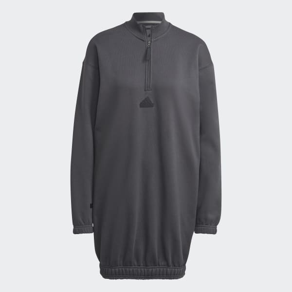 Grau Half-Zip Sweater Kleid LA322