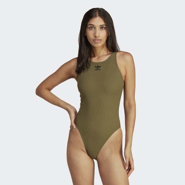 Green adidas Parley Swimsuit, women swim