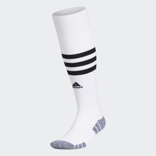 adidas soccer socks white with red stripes
