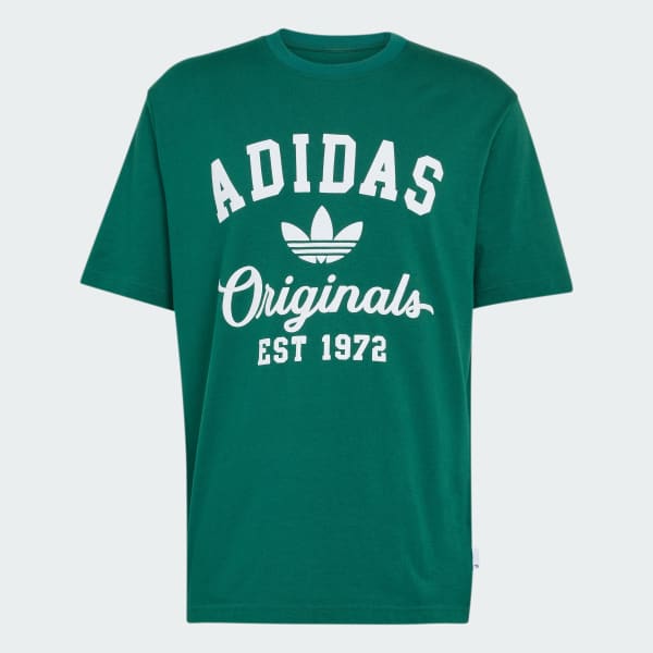 สีเขียว เสื้อยืดพิมพ์ลายทรงหลวม COLLEGIATE 11