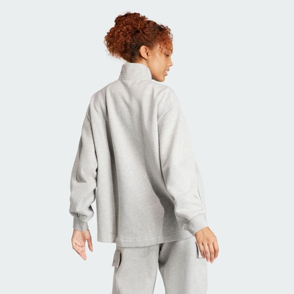 Fleece adidas Sweatshirt SZN ALL | | Grey US - Women\'s adidas Lifestyle Quarter-Zip