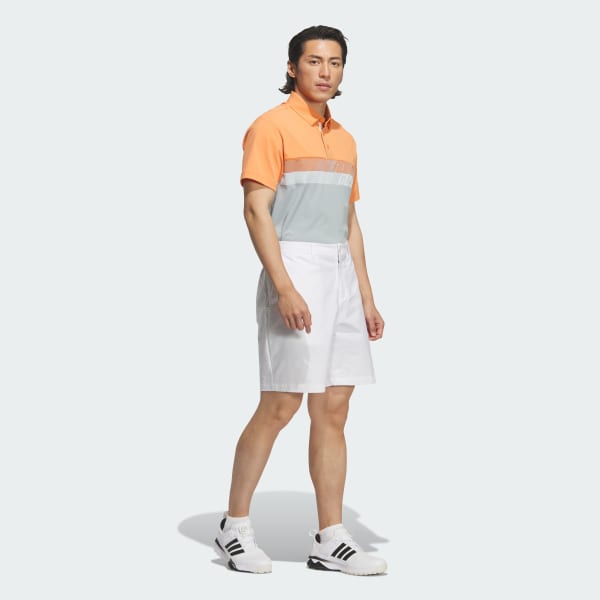 Orange COLOR BLOCK SHORT SLEEVE POLO SHIRT