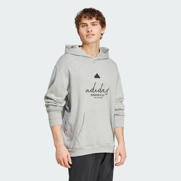 Gris Sudadera con capucha Brand Love French Terry