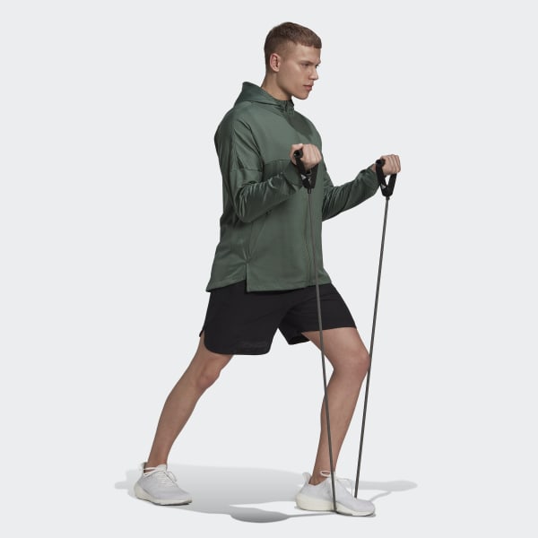 Verde Felpa con cappuccio Workout Warm Full-Zip IN158