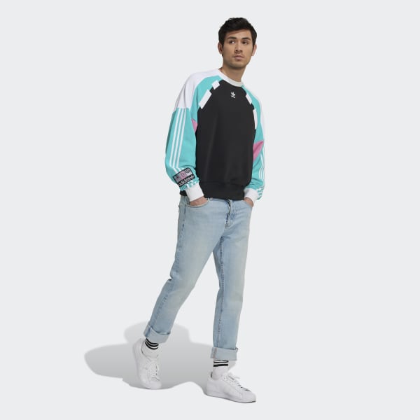 Đen Áo Sweatshirt Cổ Tròn