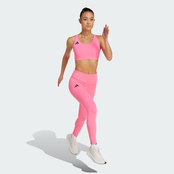 Pink Adizero Essentials Run Medium-Support Bra