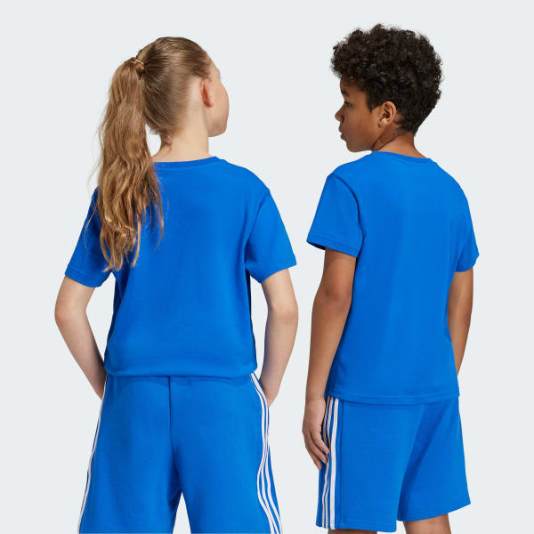 Adidas Adicolor Trefoil Tee Kids Blue S Kids Originals T Shirts