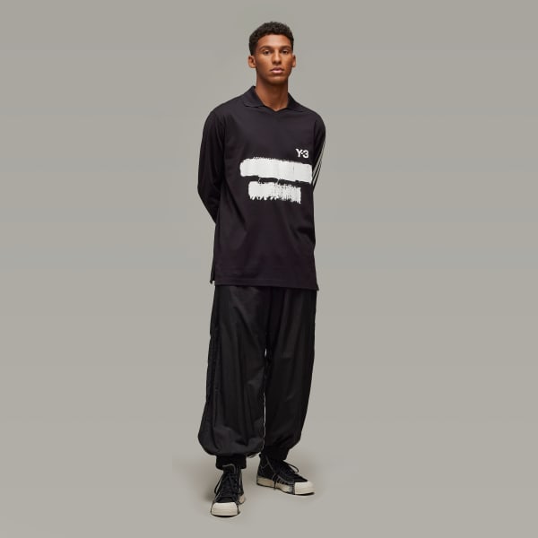 Black Y-3 Graphic Logo Long Sleeve Tee