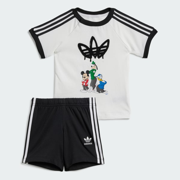 adidas x Disney Mickey Mouse Shorts Tee Set Kids White Free Shipping with adiClub adidas US
