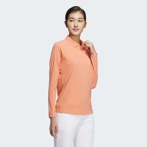 Orange AEROREADY Lightweight Long Sleeve Polo Shirt
