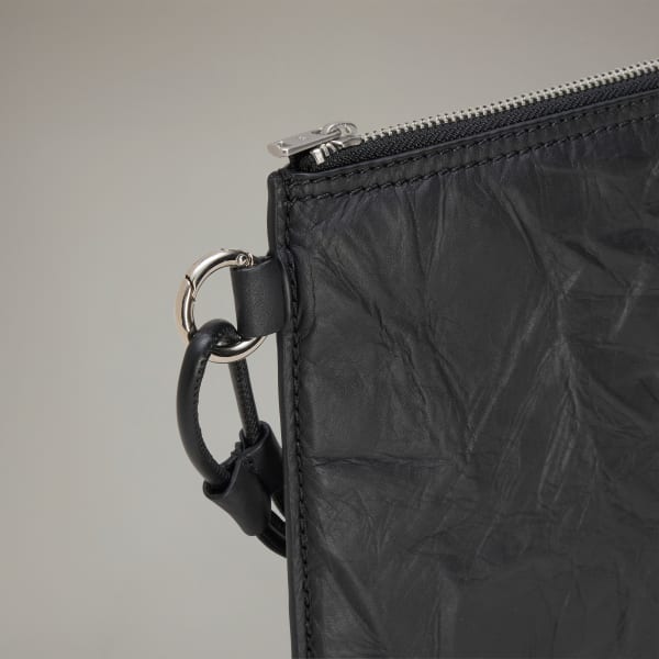 adidas Y-3 Crinkle Leather Pouch - Black | Free Shipping
