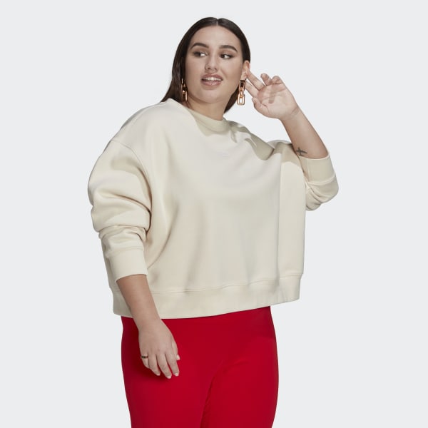 Beige Sweat-shirt Adicolor Essentials Crew (Grandes tailles) N4176