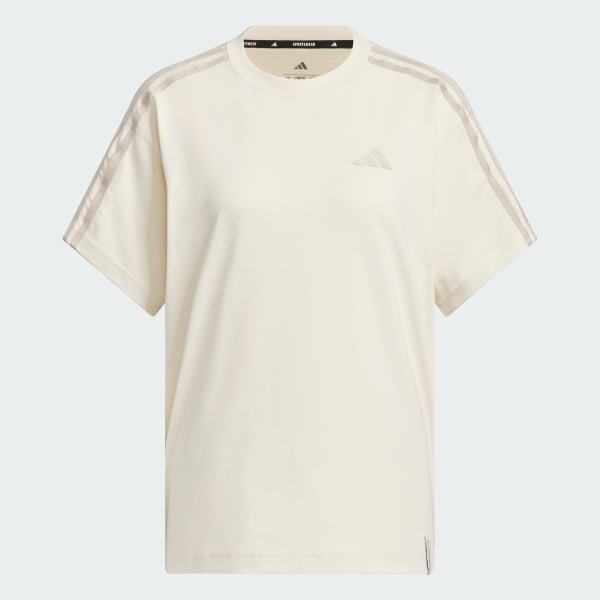 ホワイト エッセンシャルズ プラス スリーストライプス 半袖Tシャツ