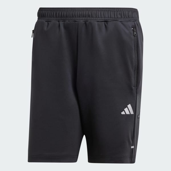 สีดำ กางเกงเทรนนิงขาสั้นผ้าถัก  Gym+ Brand Love