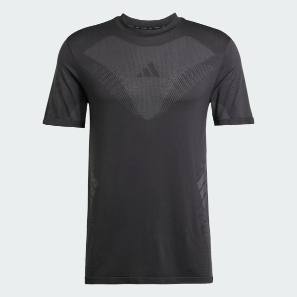 ブラック シームレス 半袖Tシャツ
