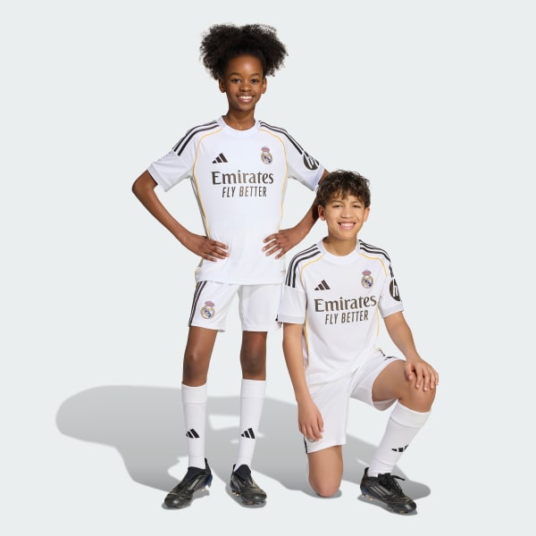 Weiss Real Madrid 25/26 Kids Heimshorts