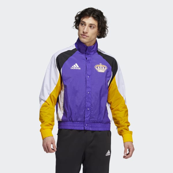 LA Lakers adidas NBA Basketball Track Jacket Warmup Purple Womens Size L
