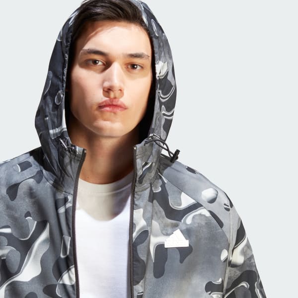 Karriereentwicklung adidas Future Icons Lifestyle - Allover | adidas Print White | Men\'s Full-Zip Hoodie US