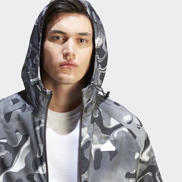 アディダスFUTURE ICONS ALLOVER PRINT FULL-ZIP HOODIE 選択3色 adidas Men's Future Icon All Over Printed Full-Zip Hoodie