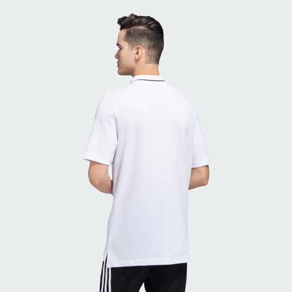White Small Logo Pique Polo Shirt