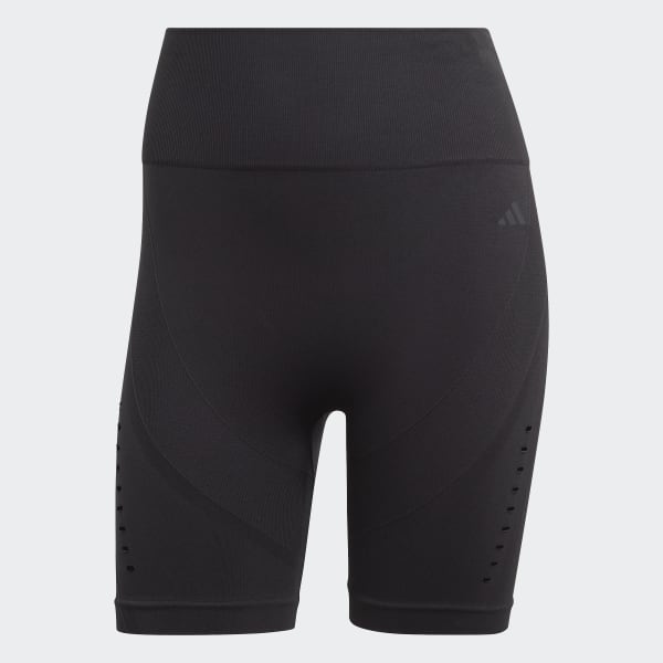 Schwarz Yoga Studio AEROKNIT Bike kurze Leggings