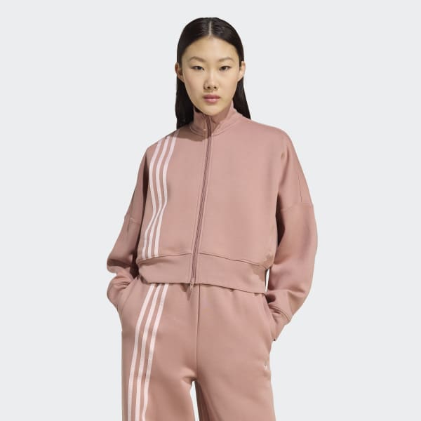 adidas Off Placed 3-Stripes Zip Up - Pink | Free Shipping with