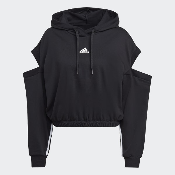 Noir Sweat-shirt avec détail ajouré Hyperglam 3-Stripes F3921