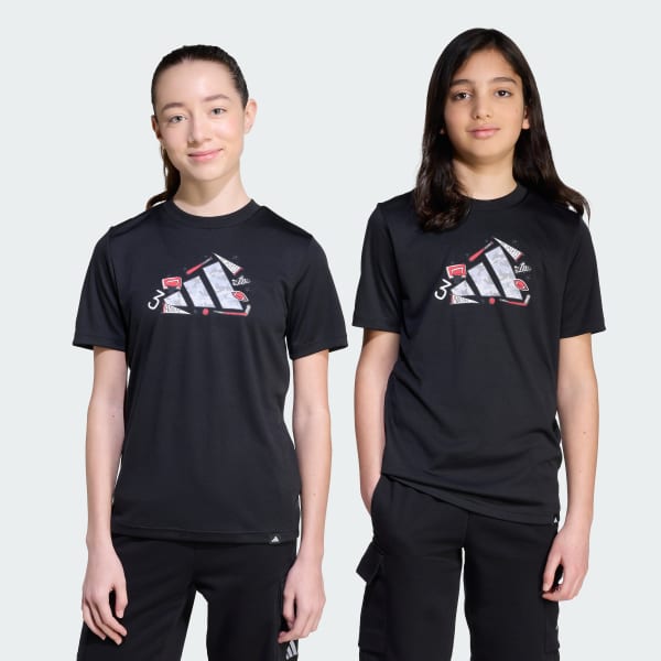 Negro Camiseta CLIMACOOL Camo Graphic Kids