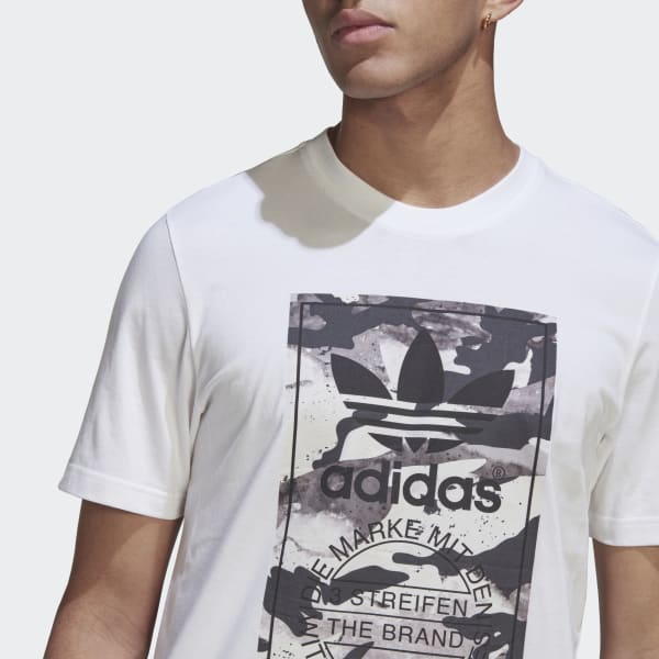Blanc T-shirt graphique Camo XR209