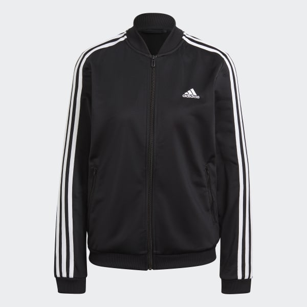 adidas Essentials 3-Stripes Tracksuit - Black | adidas UK