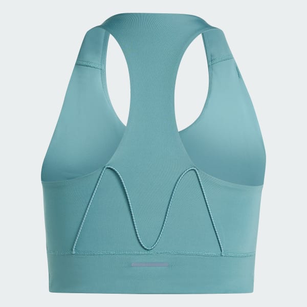 adidas Run Pocket Medium Support Bra - Green | Free Shipping