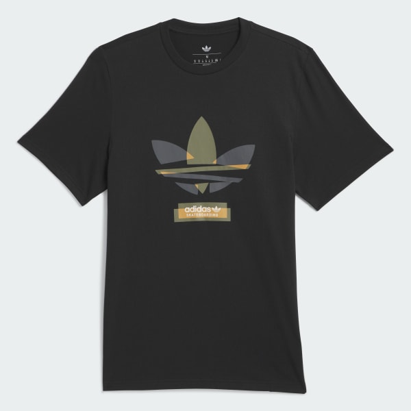 Black Skateboarding Trefoil Tee