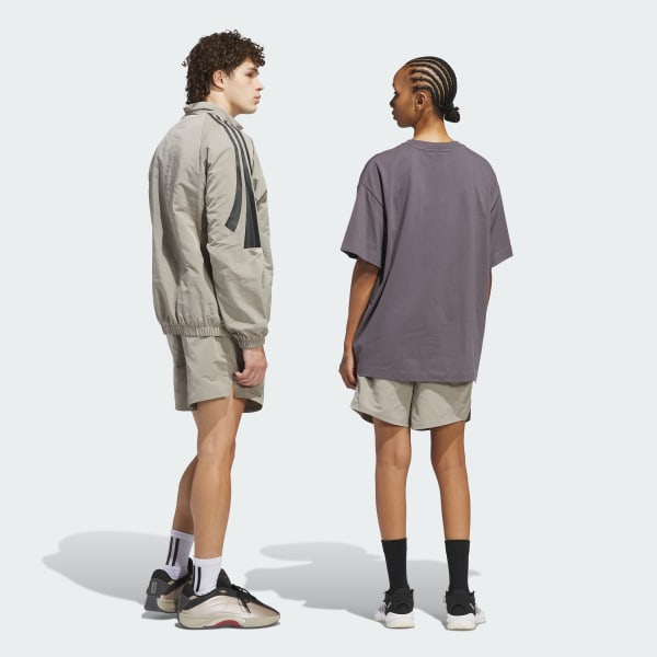 Beige adidas Basketball Woven Shorts (Gender Neutral)