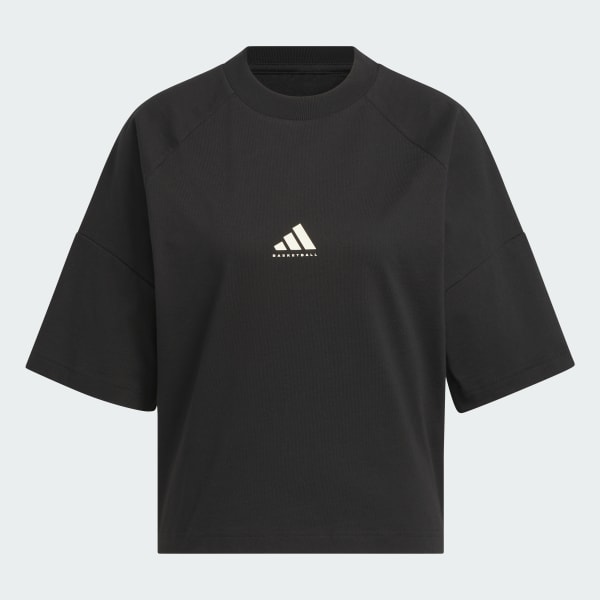 bílá adidas Basketball Boxy T-Shirt