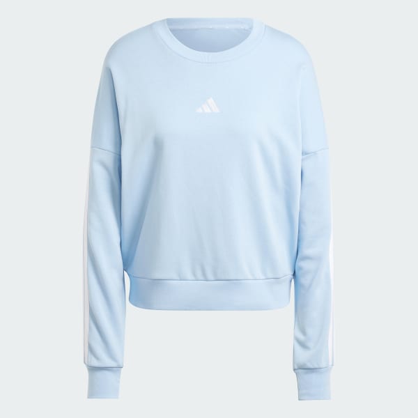 adidas Essentials 3-Stripes French Terry Sweatshirt - Blue adidas Essentials 3-Stripes French Terry Sweatshirt - Blue