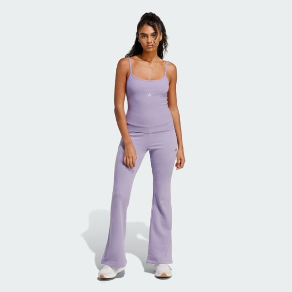 Purple Seasonal Essentials French Terry Flared Pants