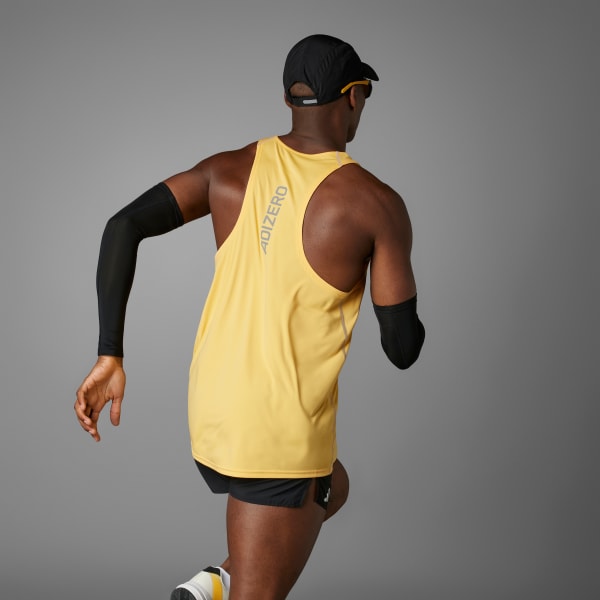 Yellow Adizero Running Singlet