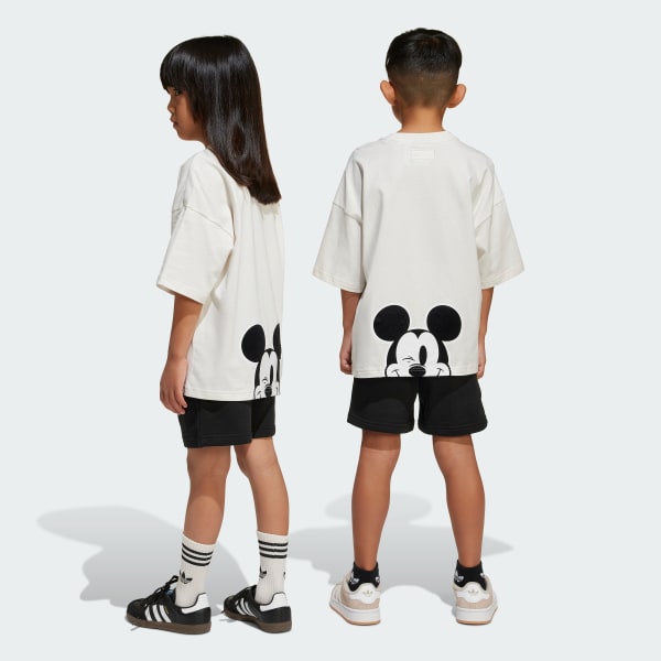 White ADIDAS DISNEY MICKEY MOUSE SHORT TEE SET