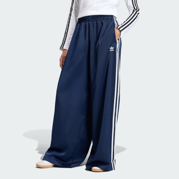 Blue 아디컬러 새틴 와이드 레그 트랙 팬츠