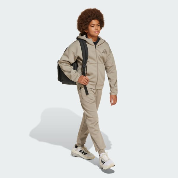 Bej adidas Z.N.E. Kapüşonlu Tam Boy Fermuarlı Üst